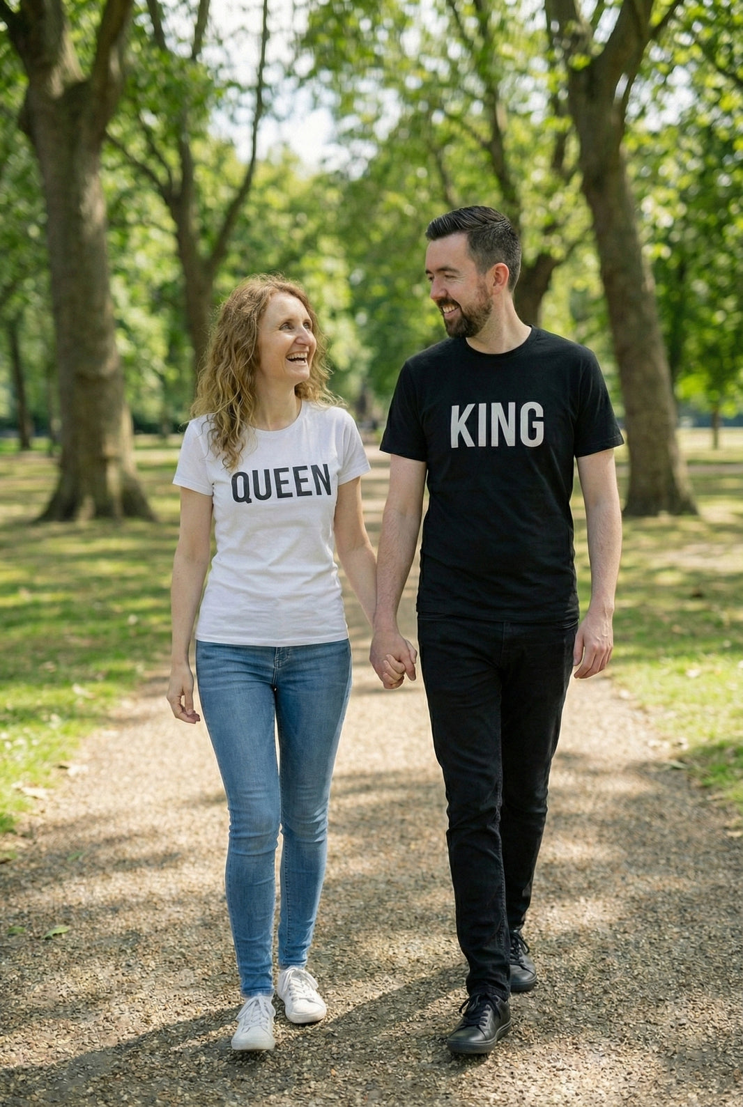 King & Queen Matching Couple T-Shirts | Premium Cotton Set - Laren Craft