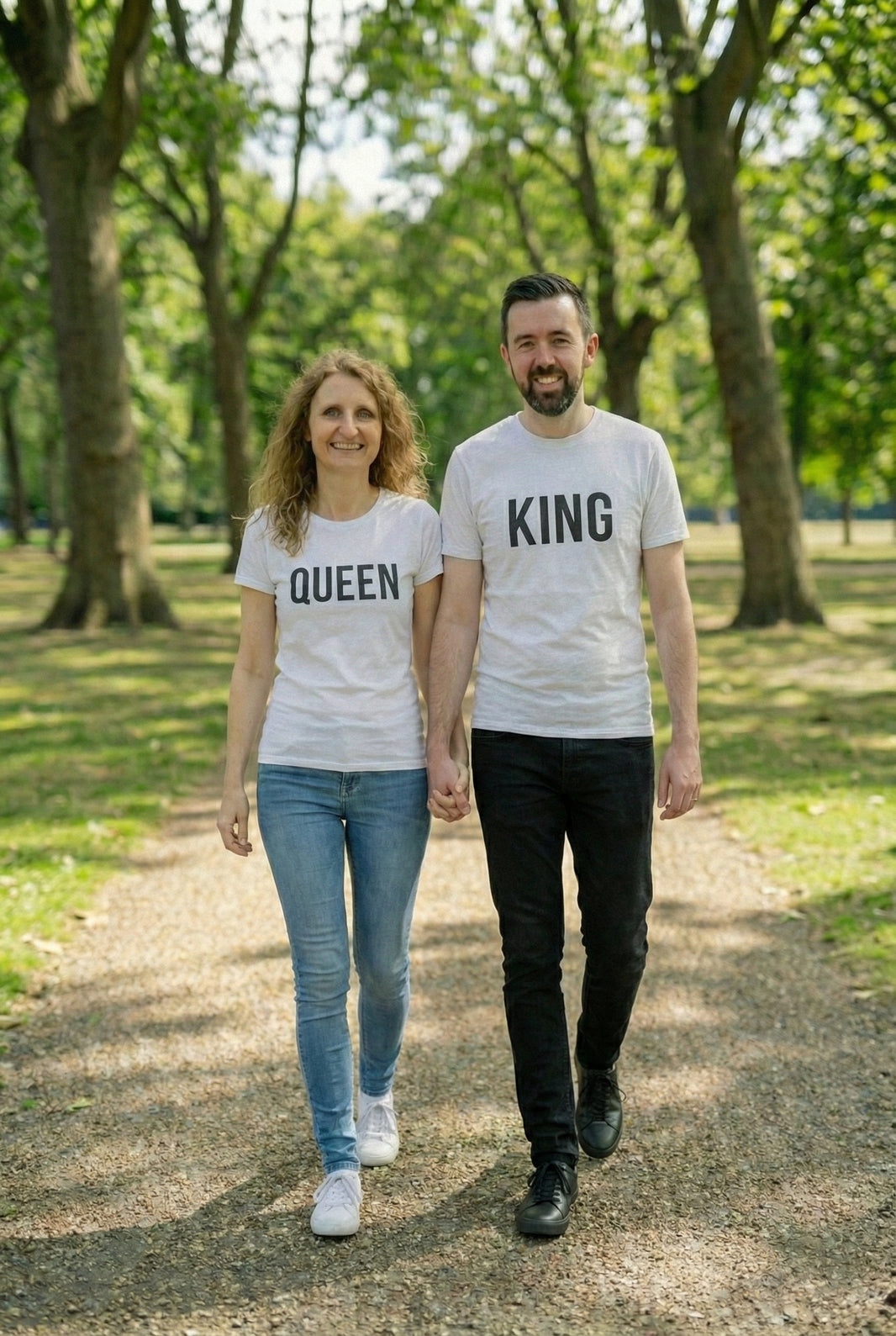 King & Queen Matching Couple T-Shirts | Premium Cotton Set - Laren Craft