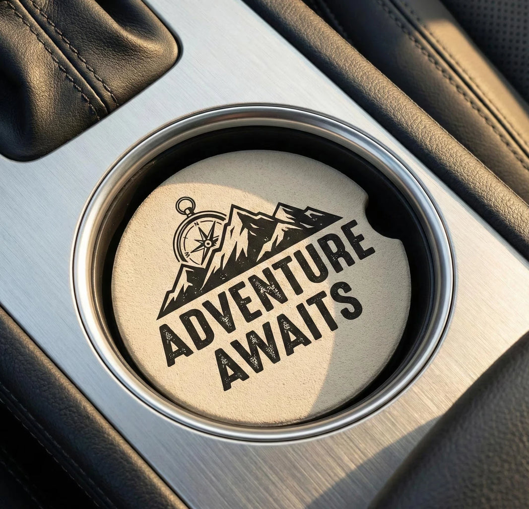 Main view of Personalised Car Coaster featuring Absorbent Cup Holder Insert New Driver Gift