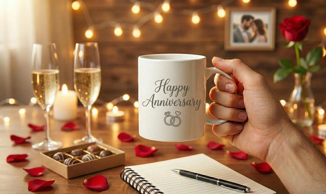 Custom photo mug personalised with text, unique coffee cup gift for birthday Christmas office gift UK