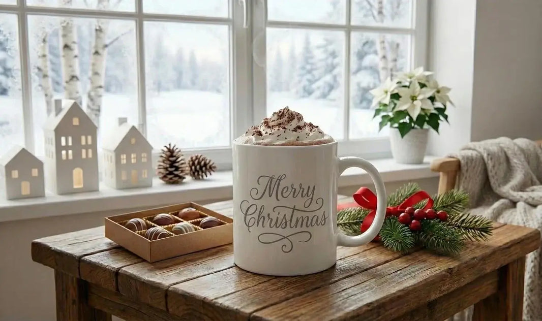 Personalised mug home decor style, custom coffee cup cosy living room gift idea