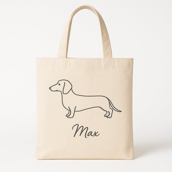 Personalised Pet Portrait Tote Bag UK, Custom Dog Cat Line Art Canvas Bag, Pet Lover Gift