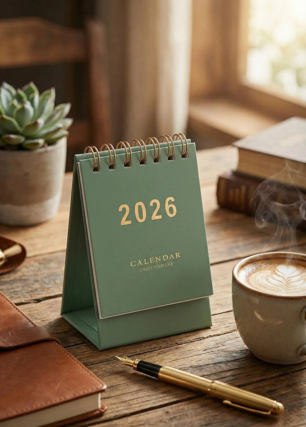 Zoomed in view of 2026 Mini Desk Calendar