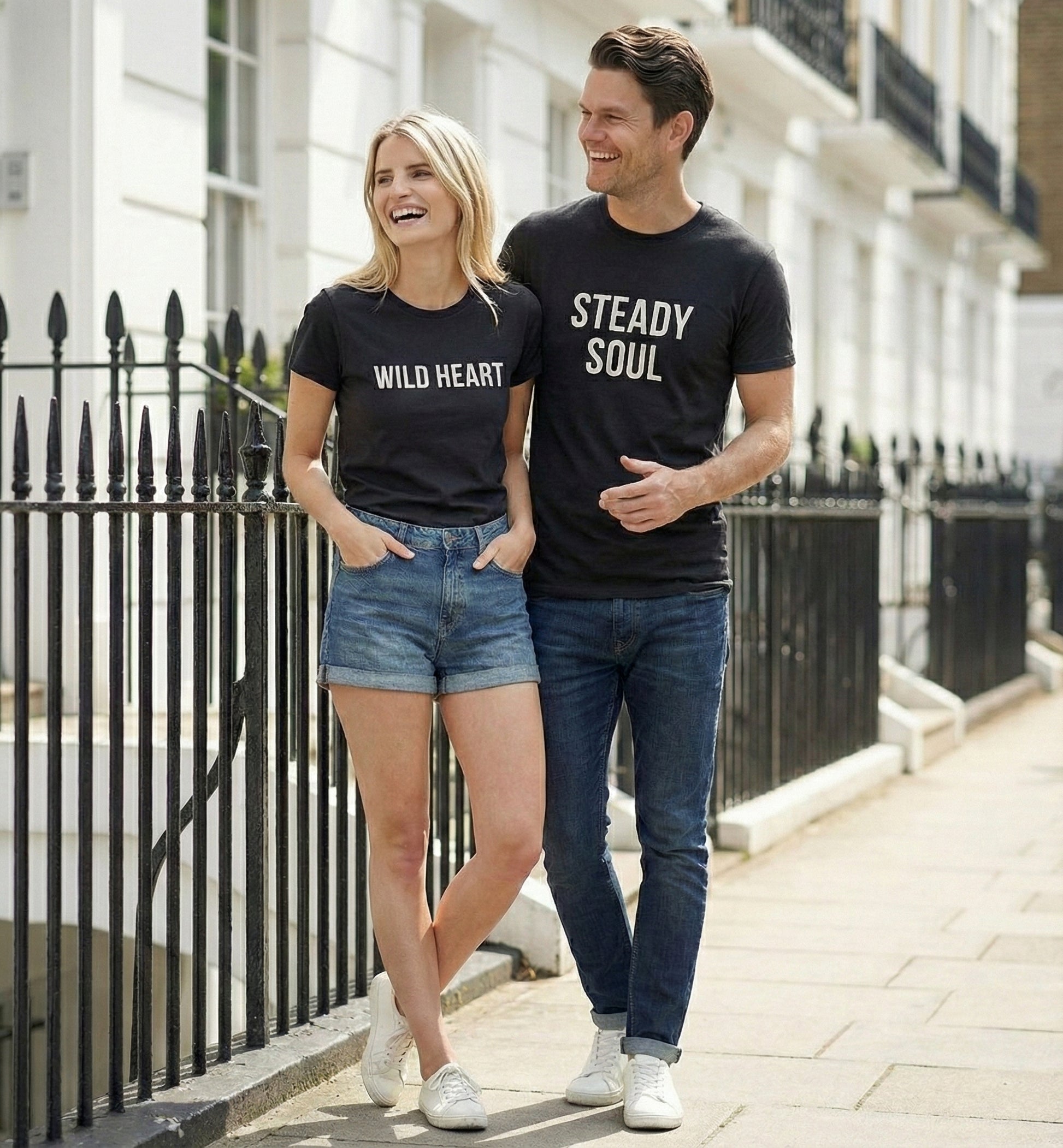 Wild Heart & Steady Soul Matching Couple T-Shirts | Premium Cotton - Laren Craft