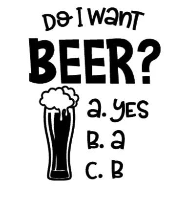 Black text and beer glass illustration on a white background