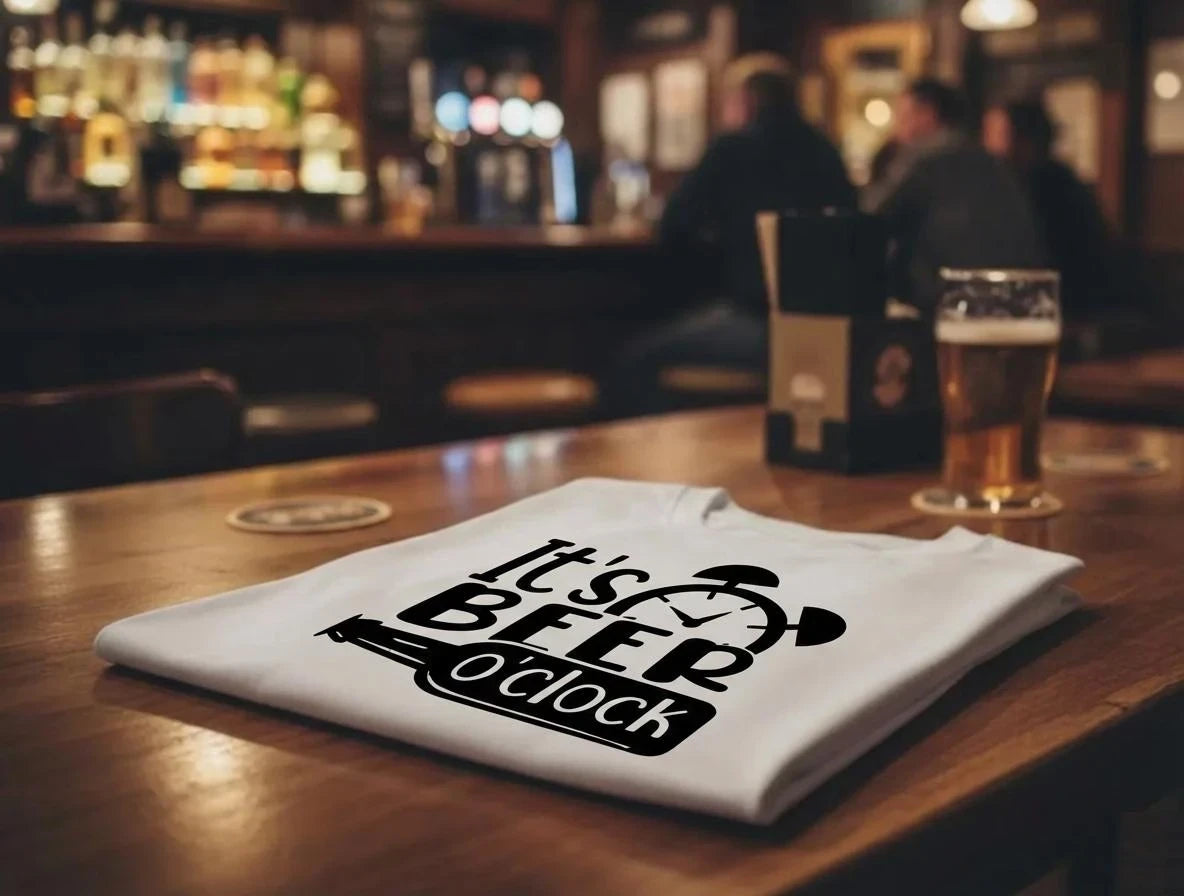 Main view of It's Beer O'Clock Graphic T-Shirt featuring Shirt  Funny Drink Lover Tee