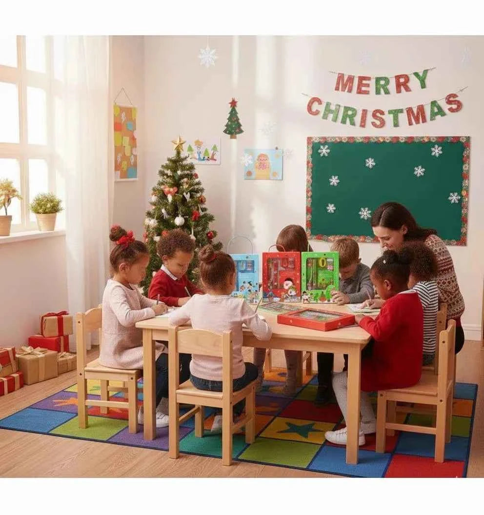 Kids Christmas Stationery Gift Box | Cute Stocking Filler & School Set | 4 Festive Themes
