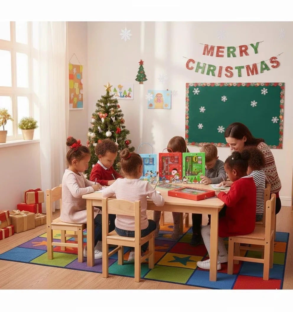 Kids Christmas Stationery Set Stocking Stuffer School Gift Box - Personalized and Handmade