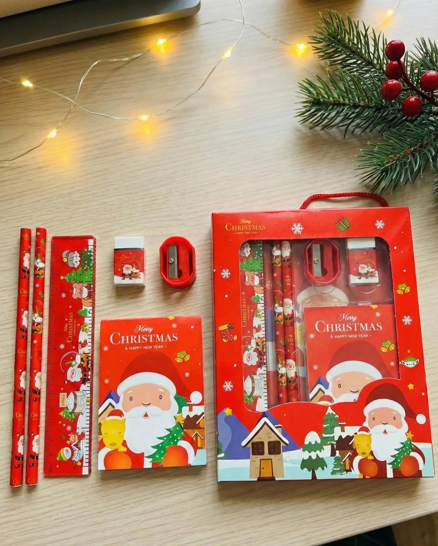Customer favorite Kids Christmas Stationery Set Stocking Stuffer School Gift Box featuring Custom Design
