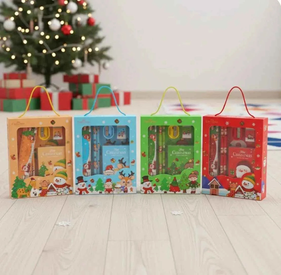 Kids Christmas Stationery Gift Box | Cute Stocking Filler & School Set | 4 Festive Themes