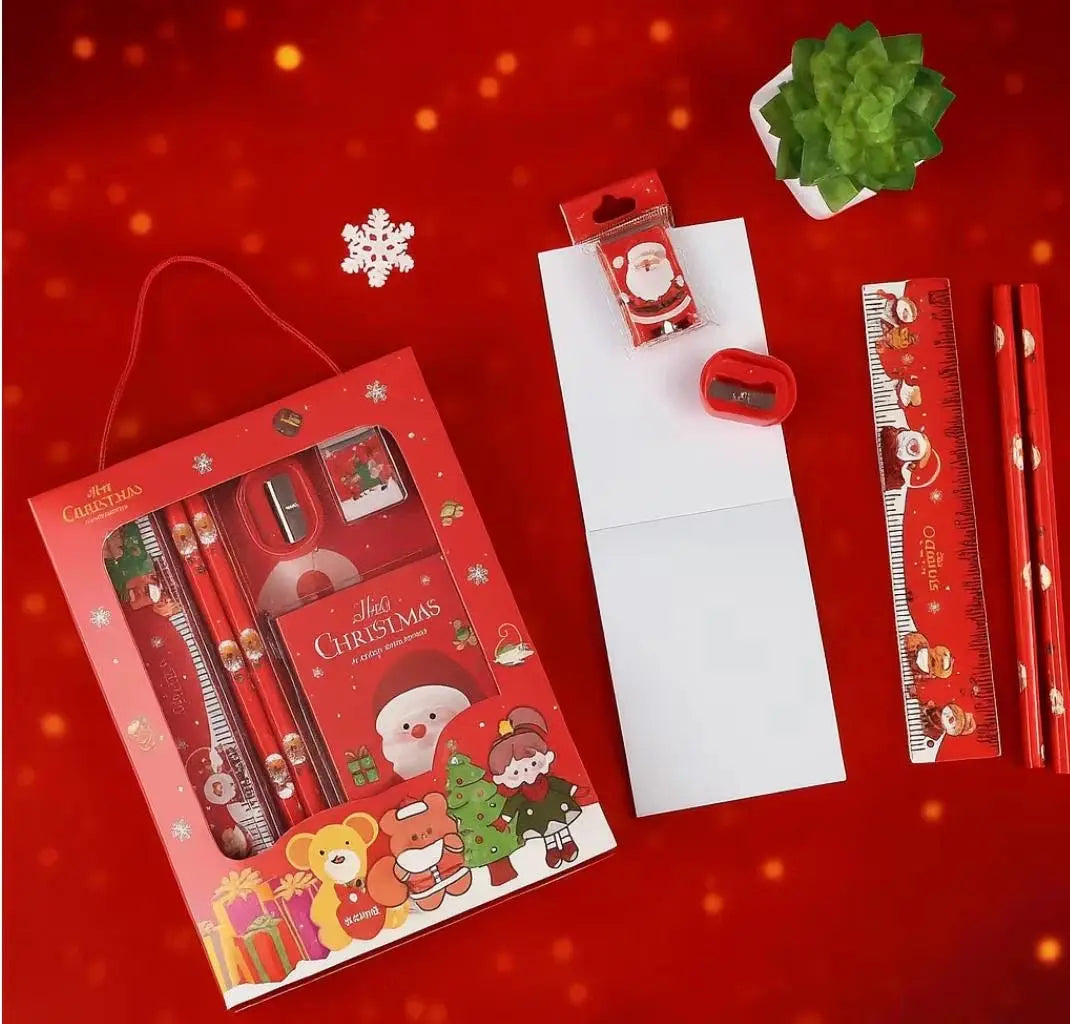 Main view of Kids Christmas Stationery Set Stocking Stuffer School Gift Box featuring Custom Design