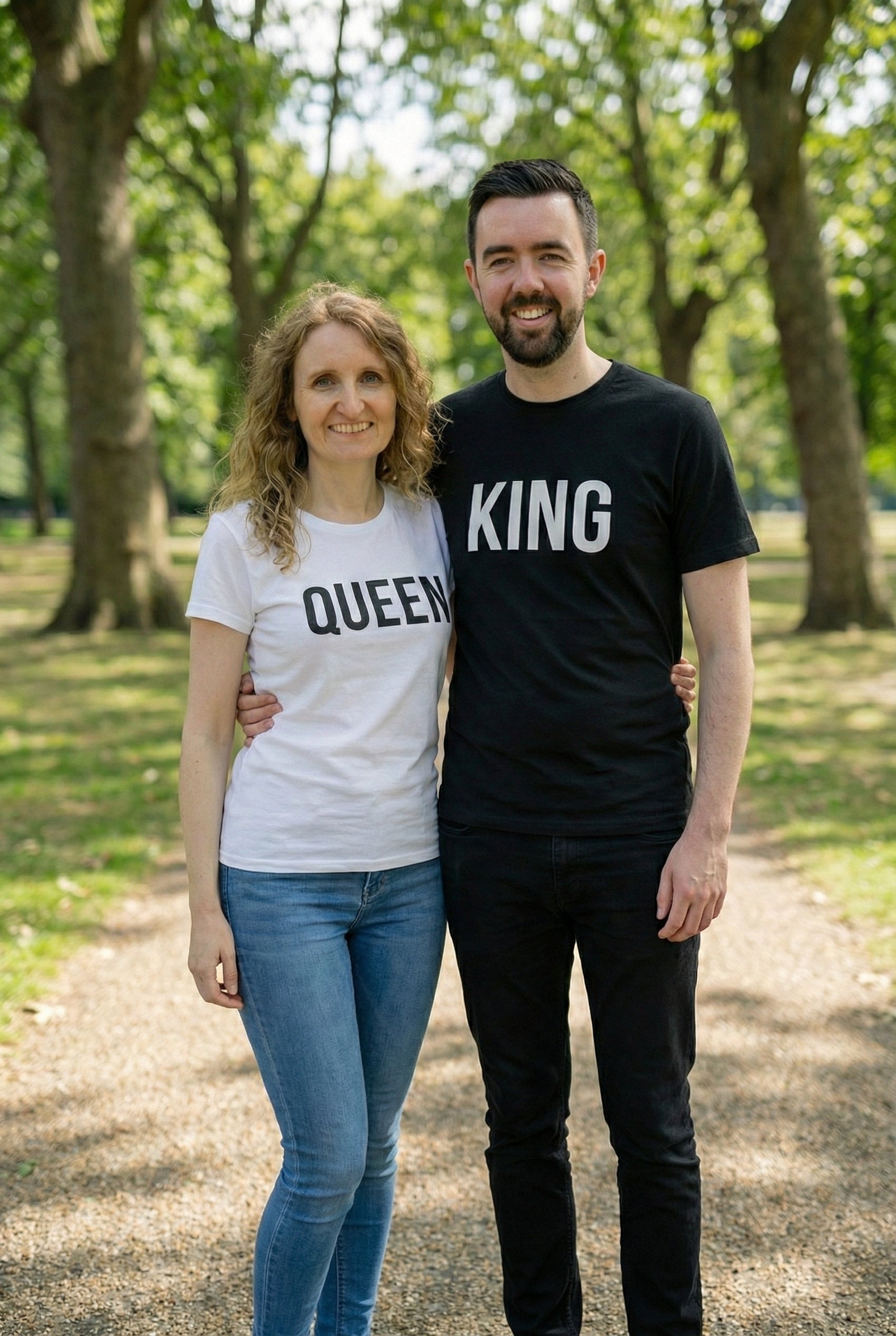 King & Queen Matching Couple T-Shirts | Premium Cotton Set - Laren Craft