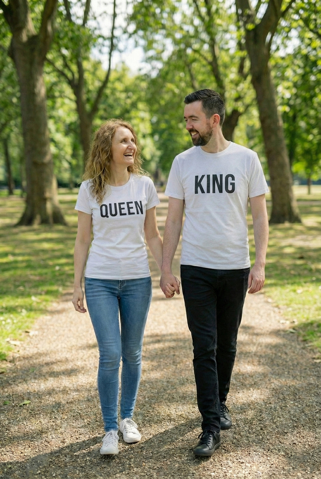 King & Queen Matching Couple T-Shirts | Premium Cotton Set - Laren Craft