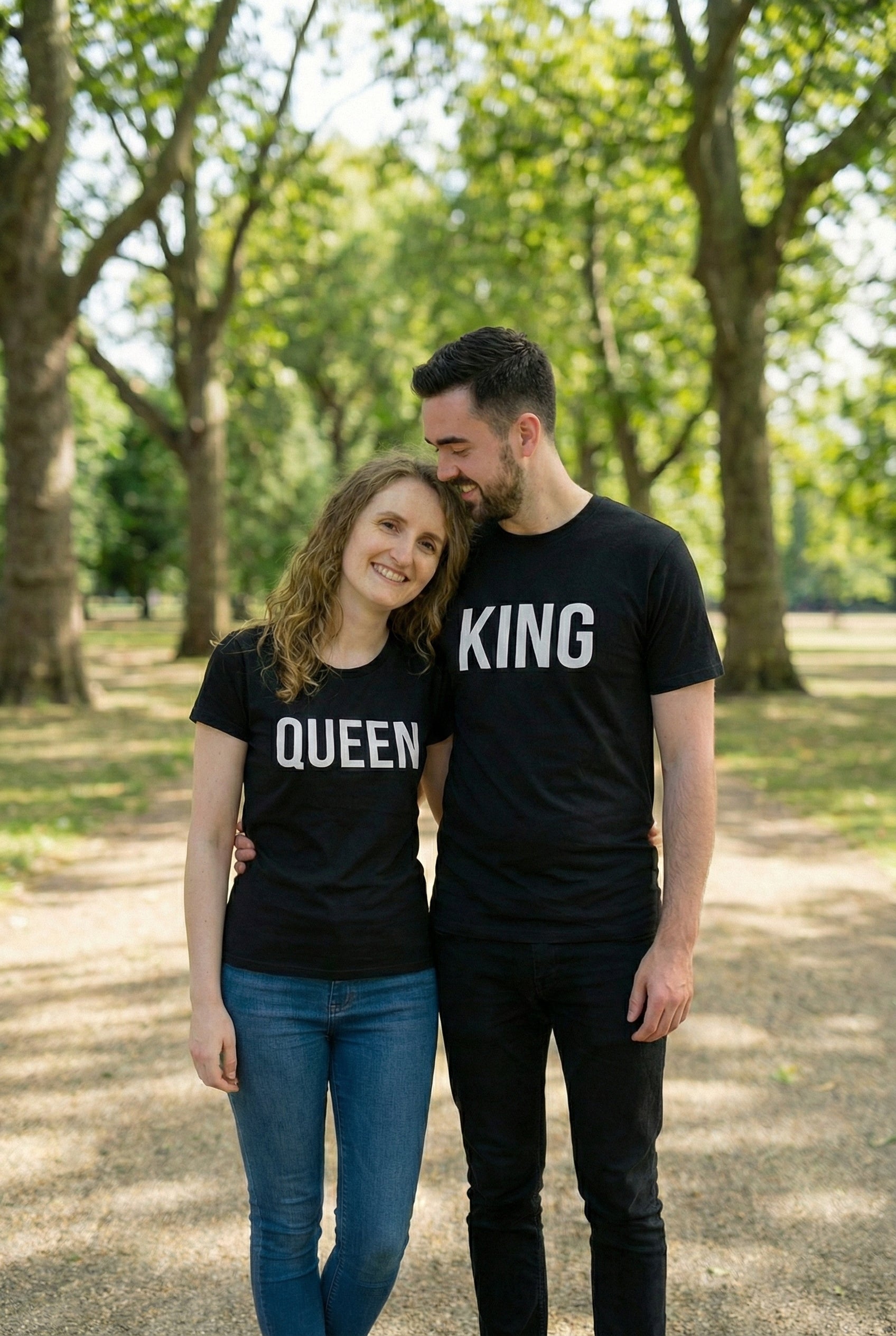 King & Queen Matching Couple T-Shirts | Premium Cotton Set - Laren Craft