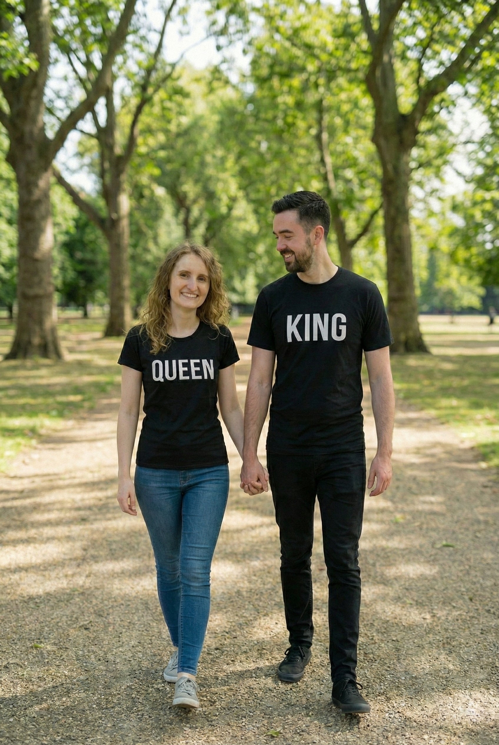 King & Queen Matching Couple T-Shirts | Premium Cotton Set - Laren Craft