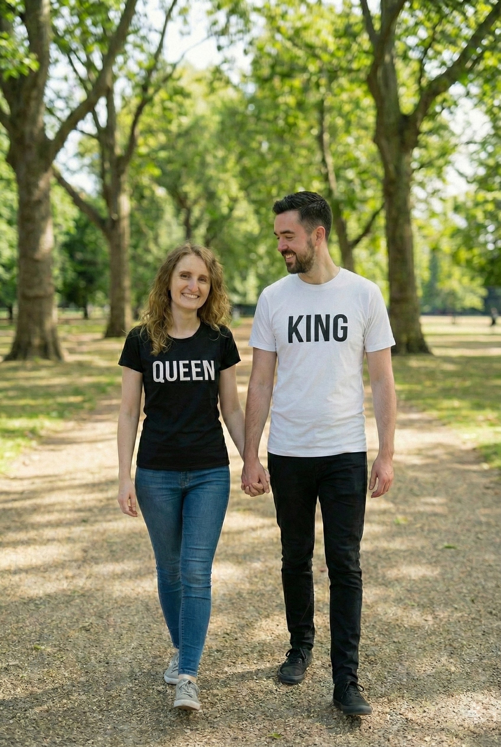 King & Queen Matching Couple T-Shirts | Premium Cotton Set - Laren Craft