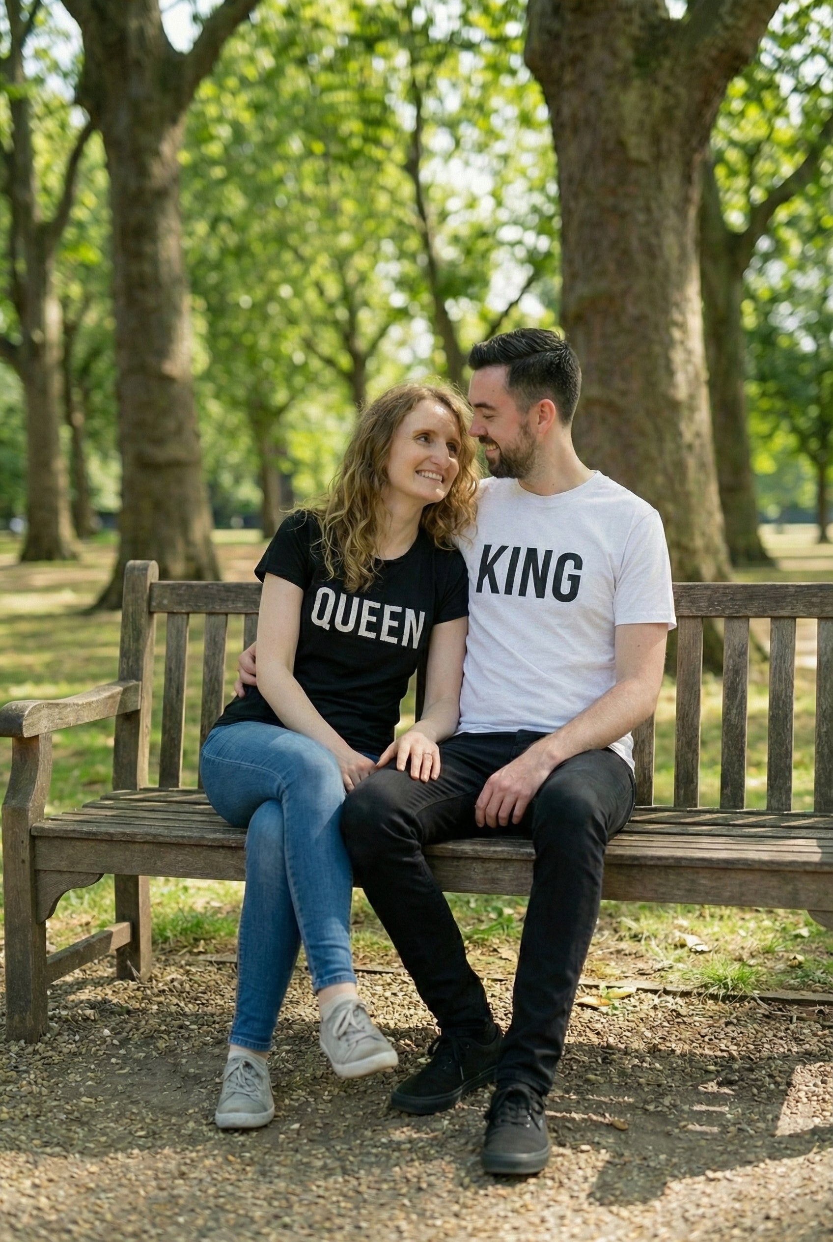 King & Queen Matching Couple T-Shirts | Premium Cotton Set - Laren Craft