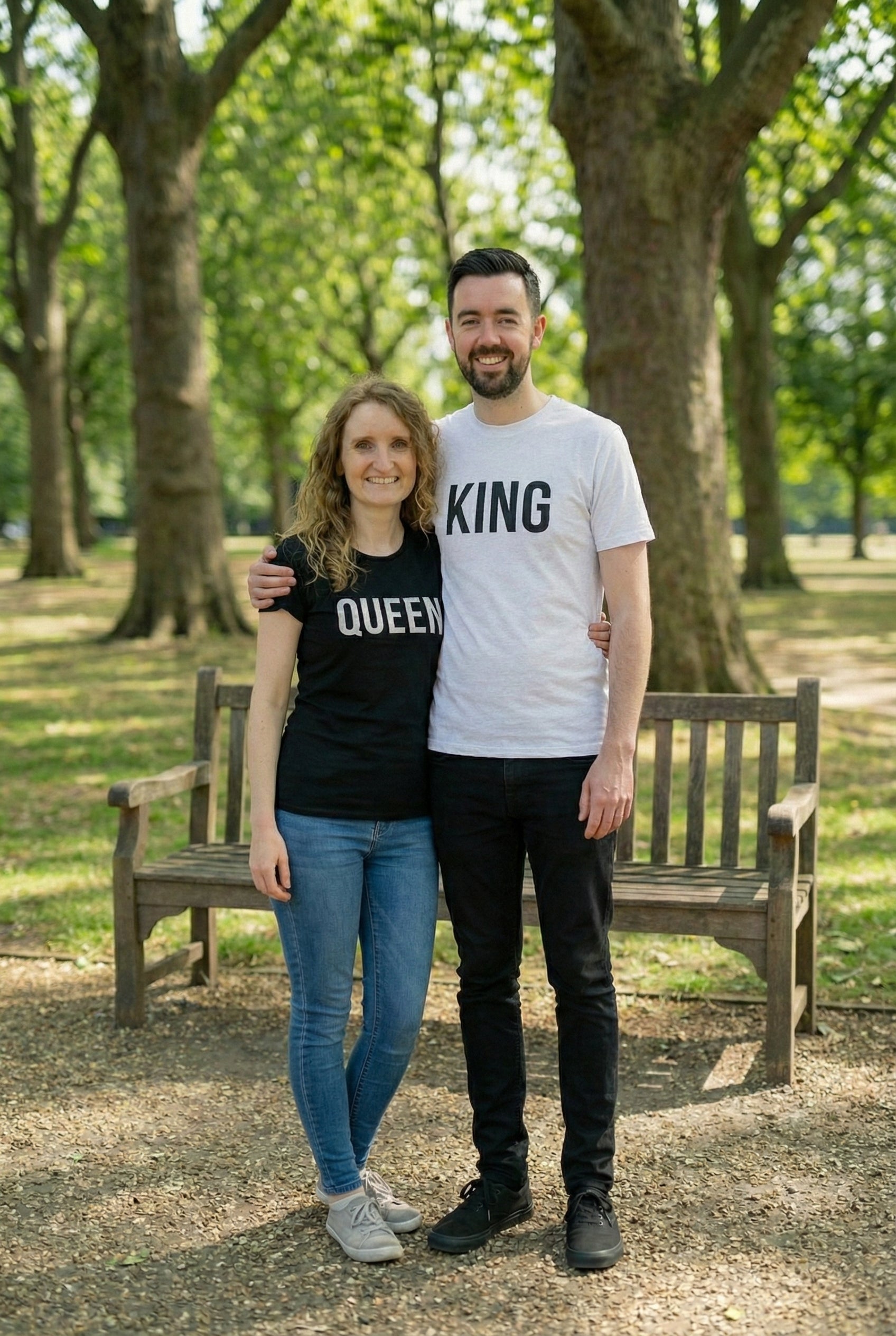 King & Queen Matching Couple T-Shirts | Premium Cotton Set - Laren Craft