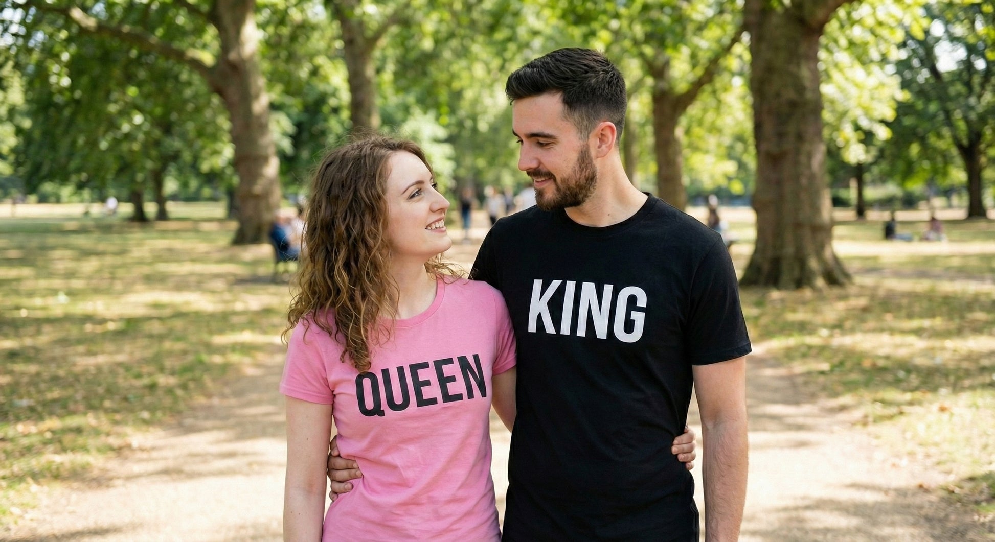 King & Queen Matching Couple T-Shirts | Premium Cotton Set - Laren Craft