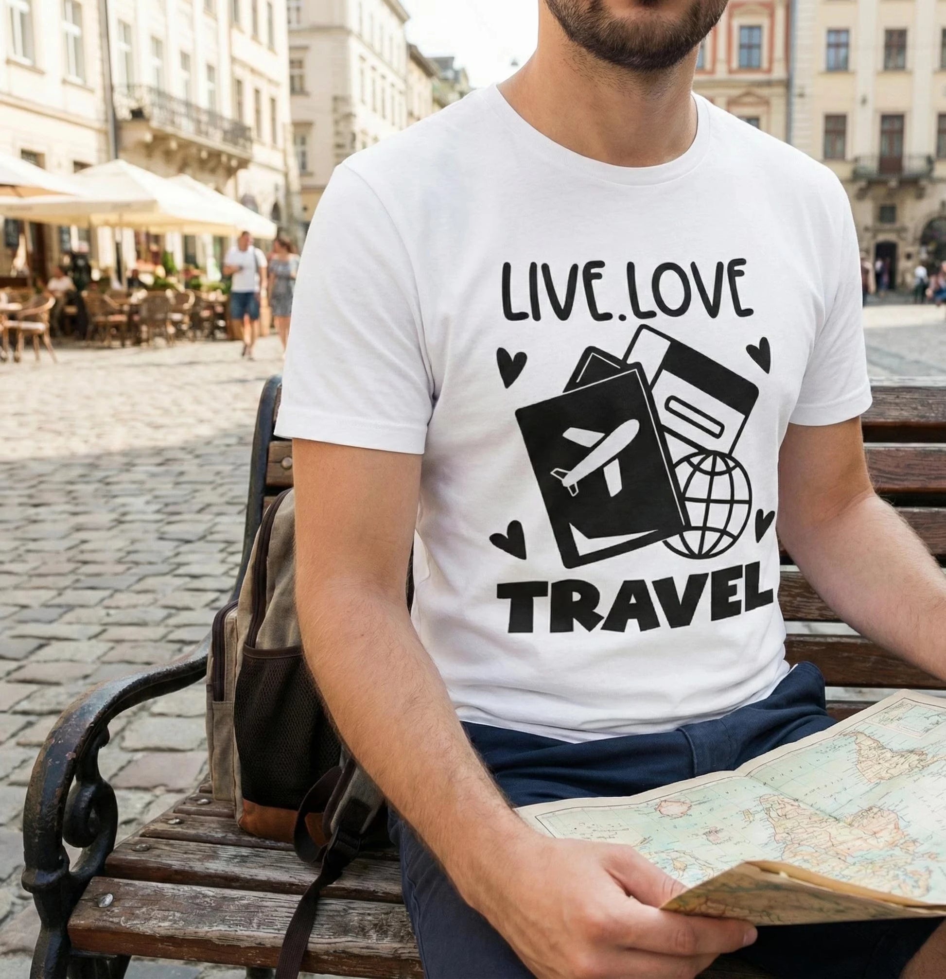 Shirt Gift themed Live Love Explore Graphic Tee – Wanderlust Adventure Cotton Tshirt