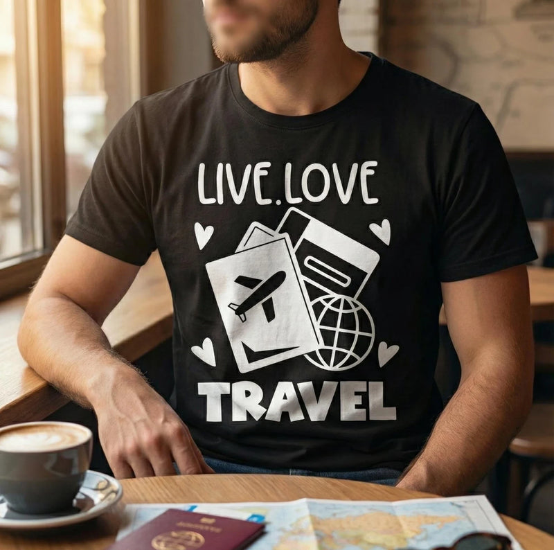 Unique Live Love Explore Graphic Tee – Wanderlust Adventure Cotton T-shirt gift idea
