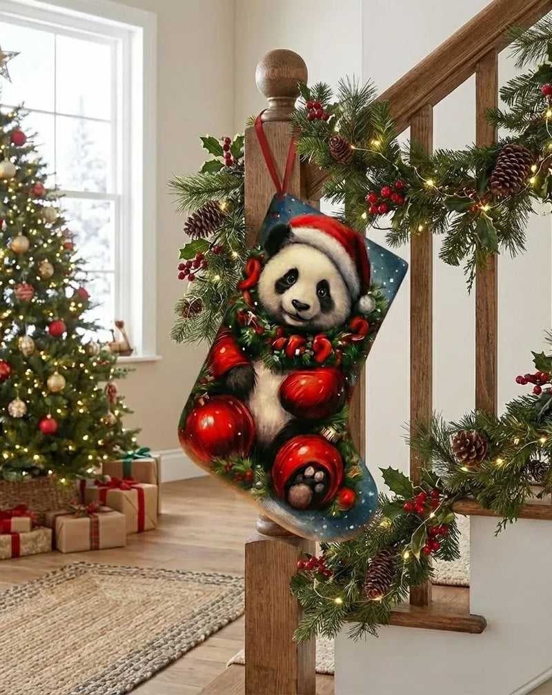 Custom Panda Christmas Stocking Set of 2 by LarenCraft