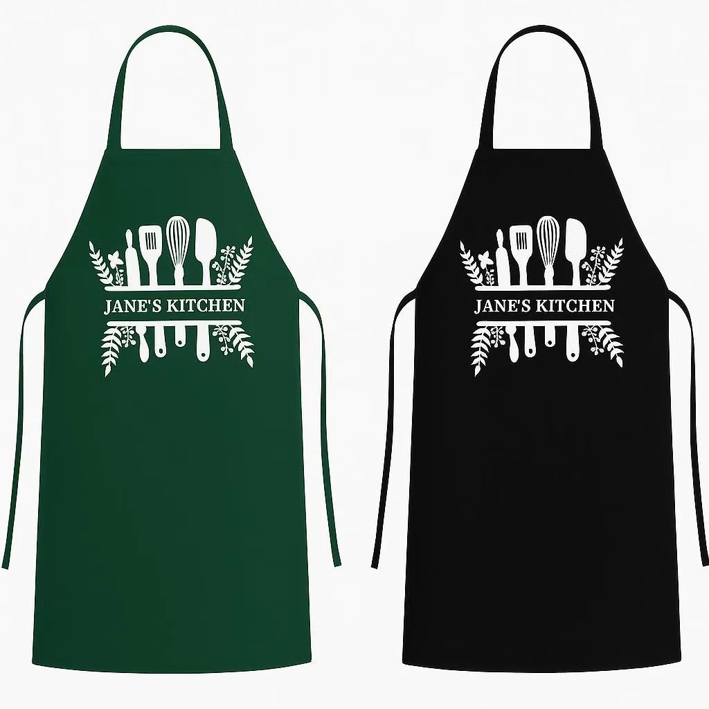 Personalized Printed Kitchen Apron for Women & Men   Any Text themed Personalised Apron
