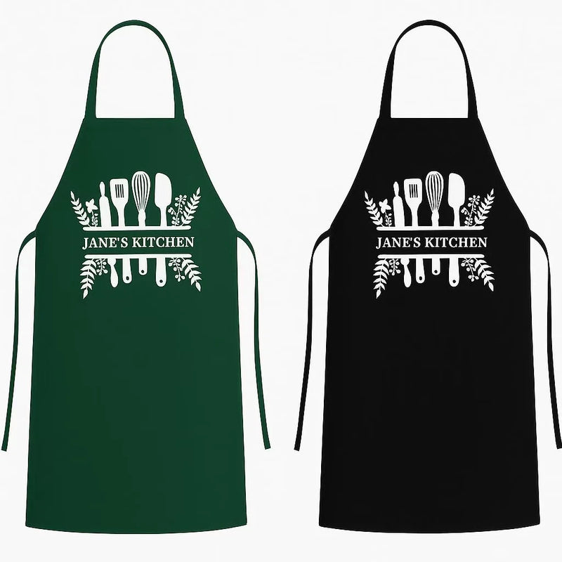 Personalized Printed Kitchen Apron for Women & Men   Any Text themed Personalised Apron