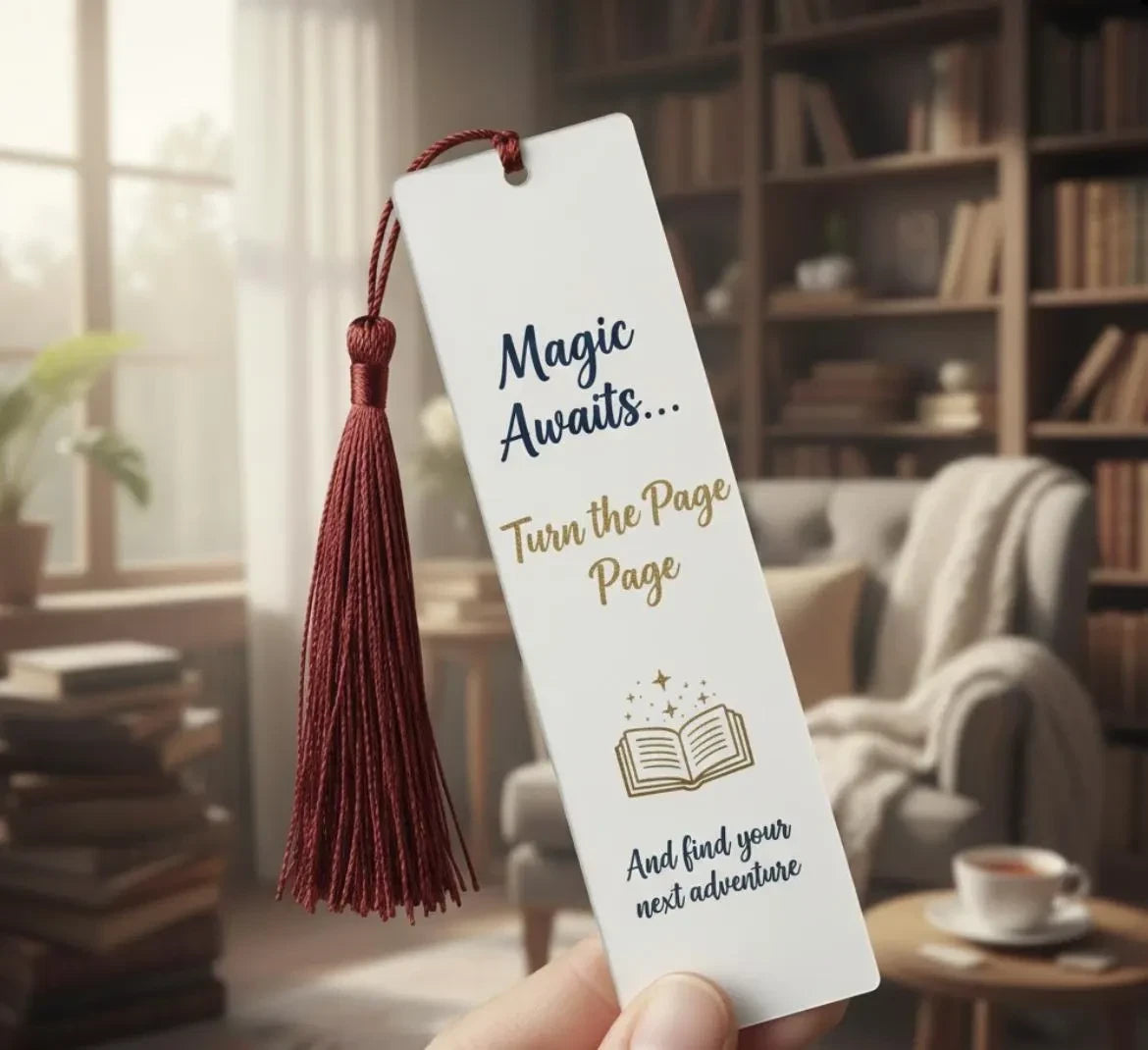 Custom Name  Icon or Quote   Tassel Bookmark themed Personalised Bookmark