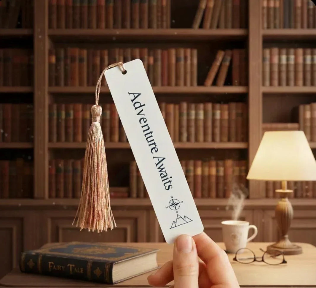 Personalised bookmark UK with custom name and tassel, book lover gift