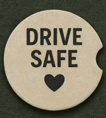Absorbent Cup Holder Insert  New Driver Gift themed Personalised Car Coaster