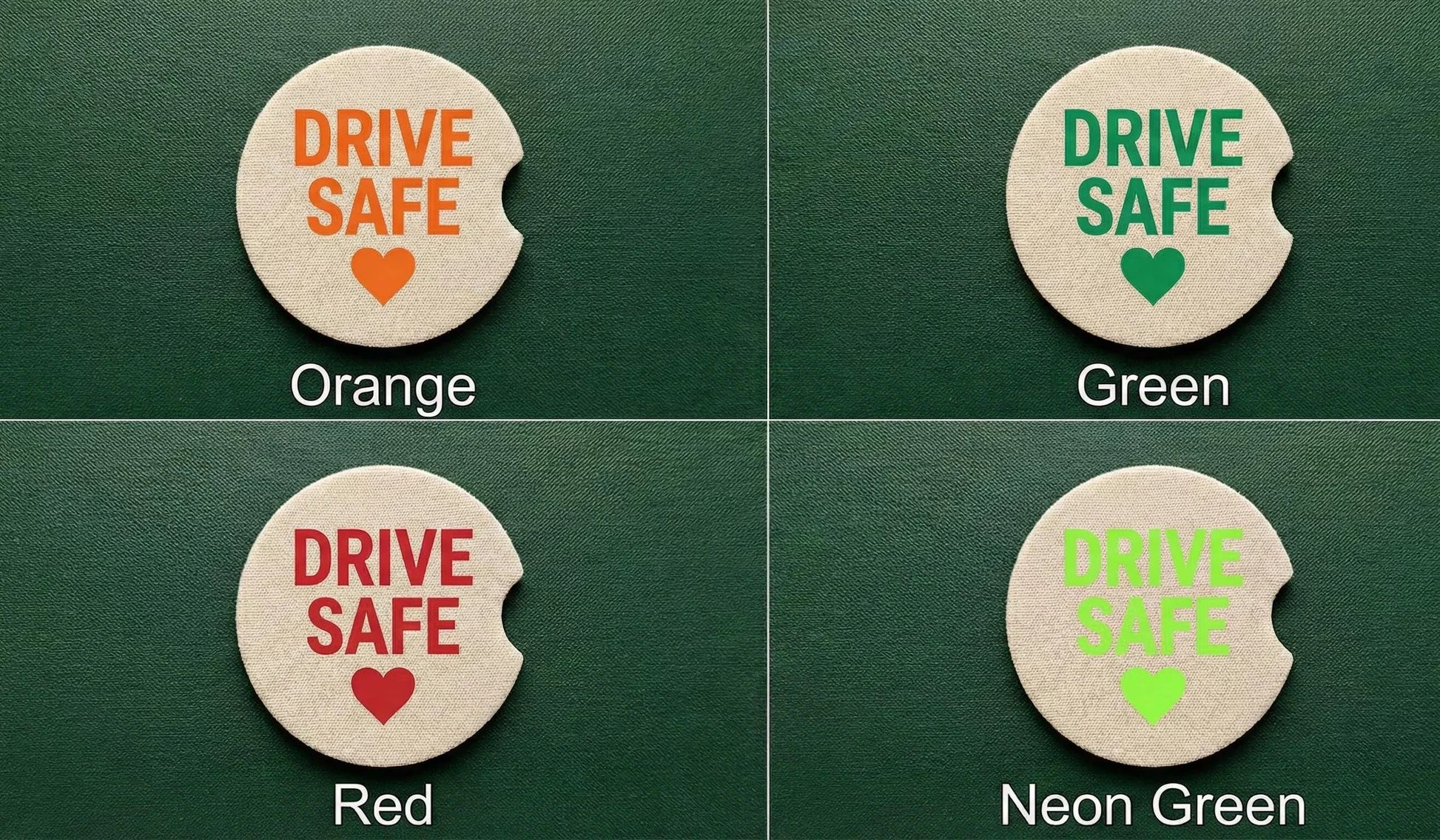 Close up detail of Absorbent Cup Holder Insert  New Driver Gift on Personalised Car Coaster