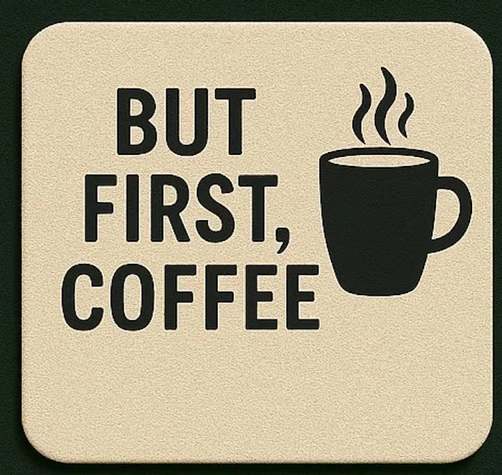 Zoomed in view of Personalised Fabric Coffee Coaster