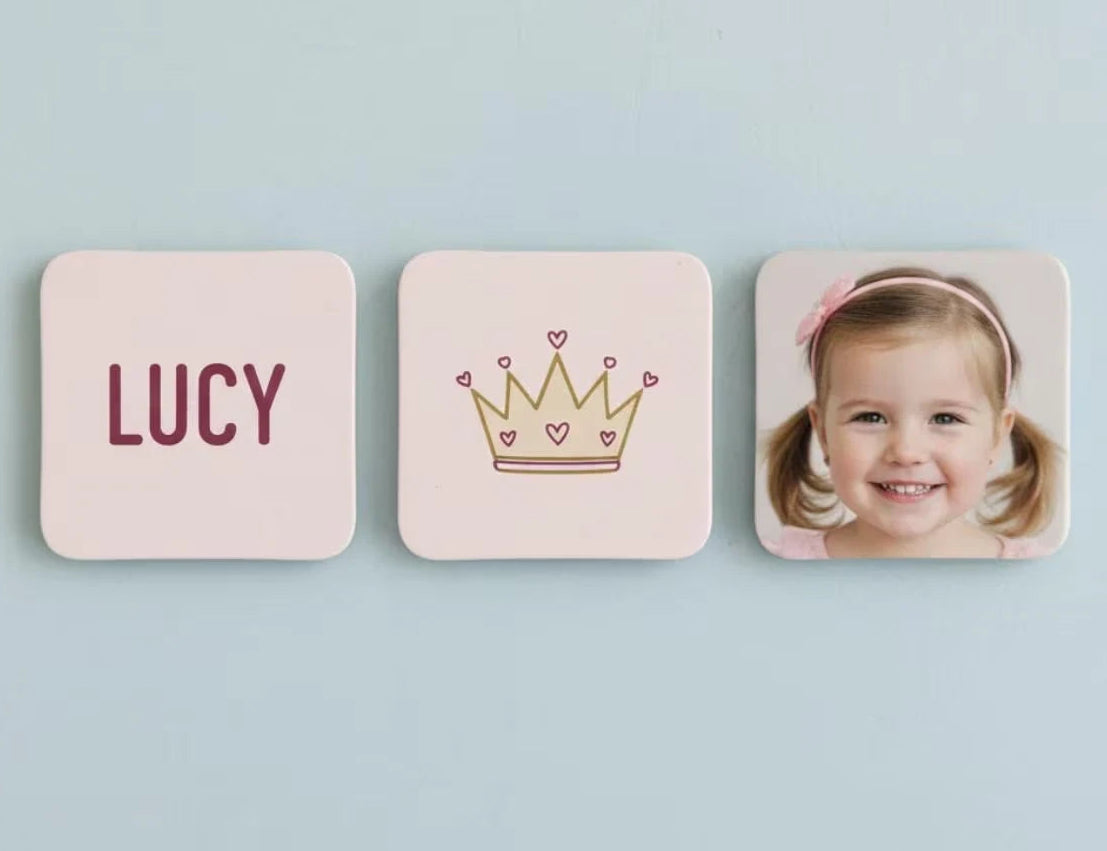 Unique Personalised Fridge Magnets Set of 3 Custom Name Photo Gift gift idea