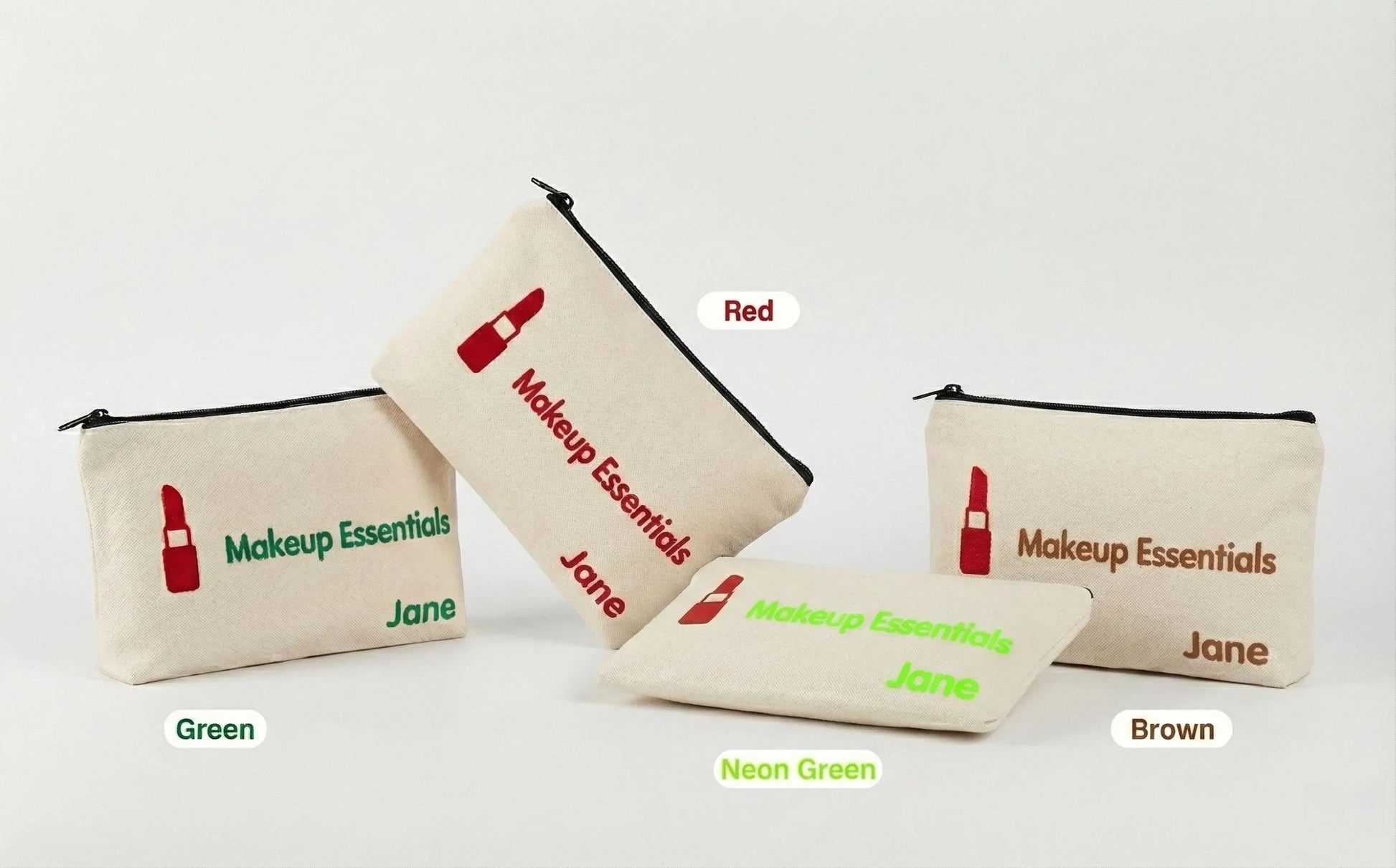 Custom Personalised Makeup Bag with Puff Print by LarenCraft