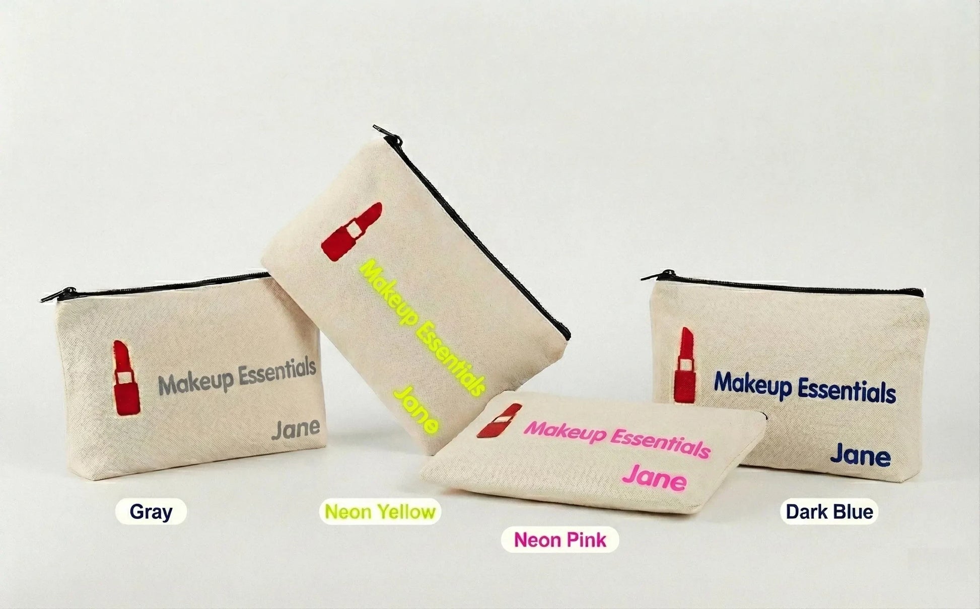 Personalised Makeup Bag with Puff Print - Personalized and Handmade