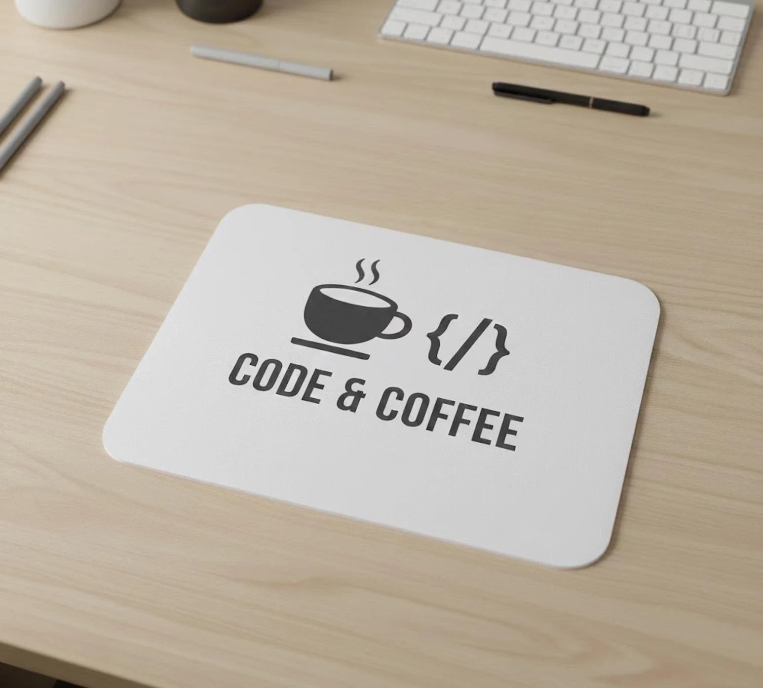 Close up detail of Non Slip Rubber Base Mousepad  Personalized Gift on Personalised Mouse Pad Custom Photo Name Desk Mat