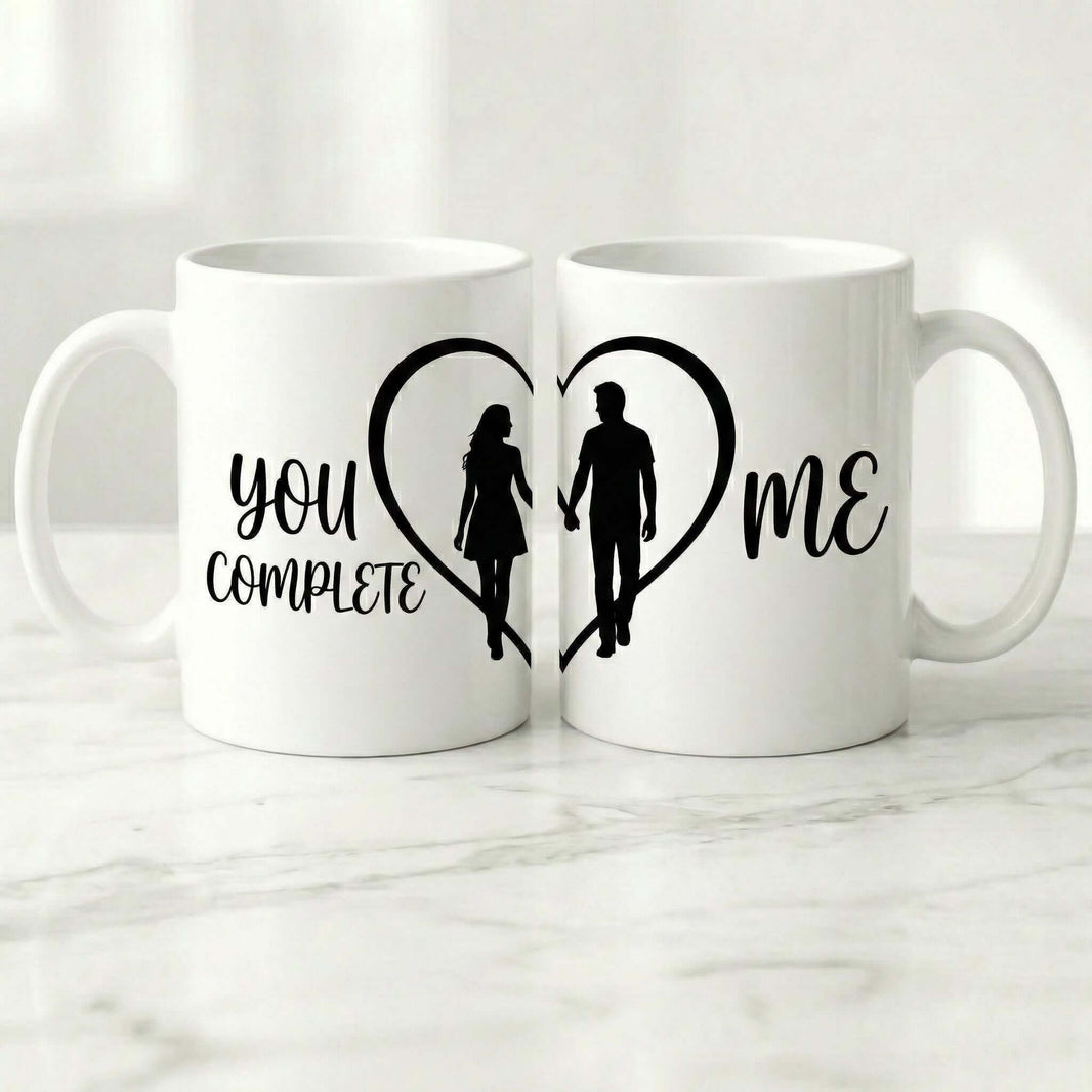 Valentine personalised mugs set, romantic custom photo coffee cup gift for him her
