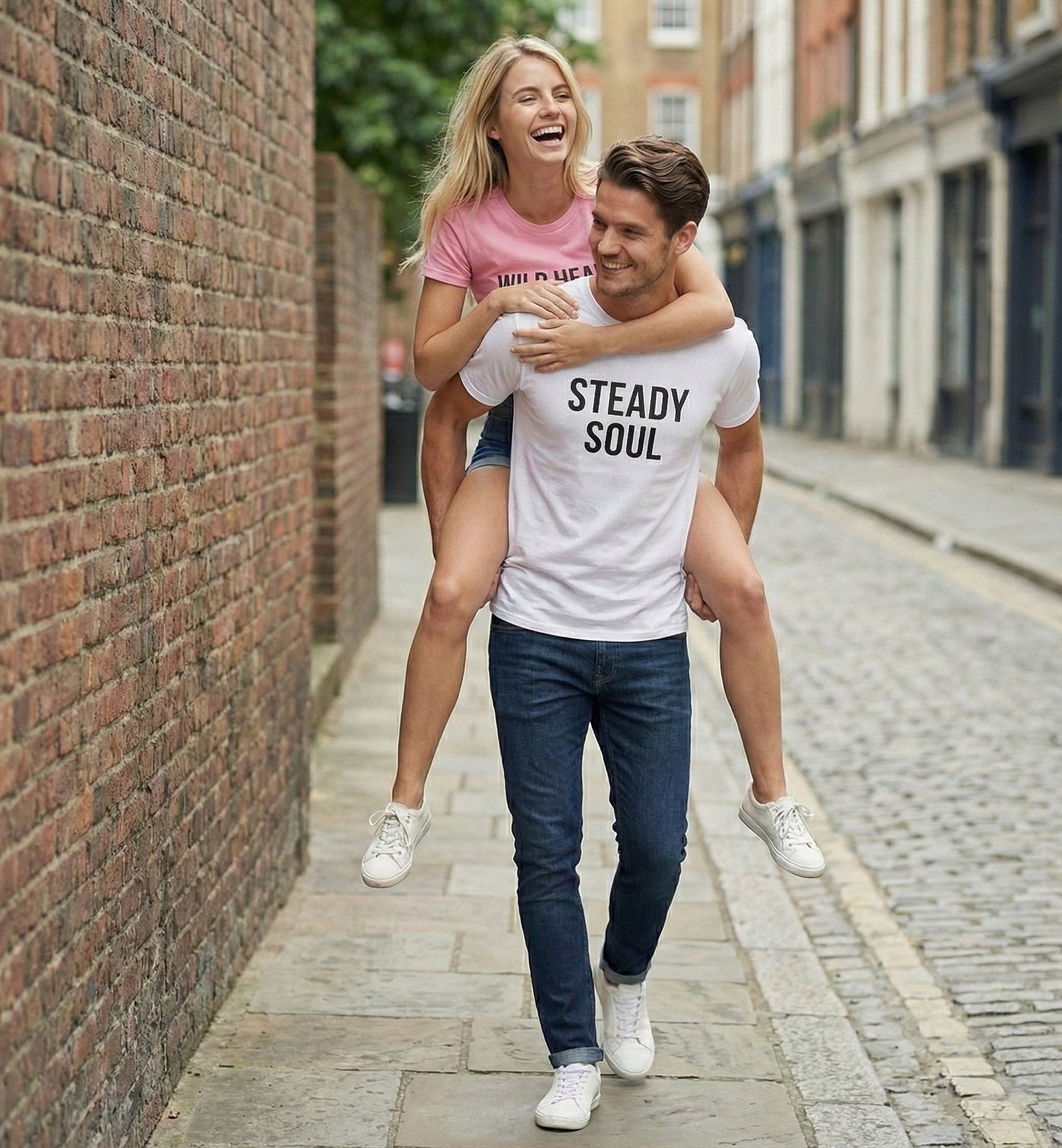 Wild Heart & Steady Soul Matching Couple T-Shirts | Premium Cotton - Laren Craft