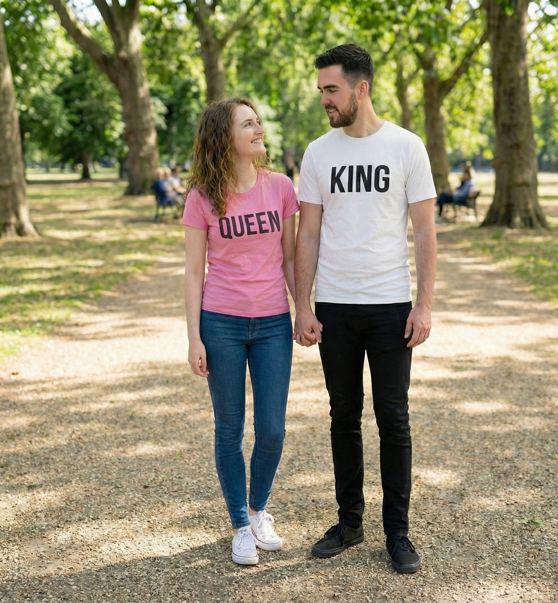 King & Queen Matching Couple T-Shirts | Premium Cotton Set - Laren Craft
