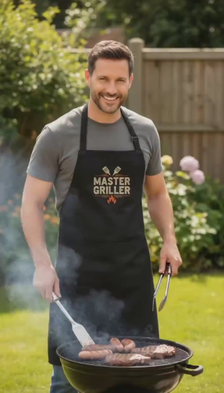 Personalised Professional Apron | Custom Printed Kitchen Apron for Men & Women | BBQ, Baking & Barista Gift