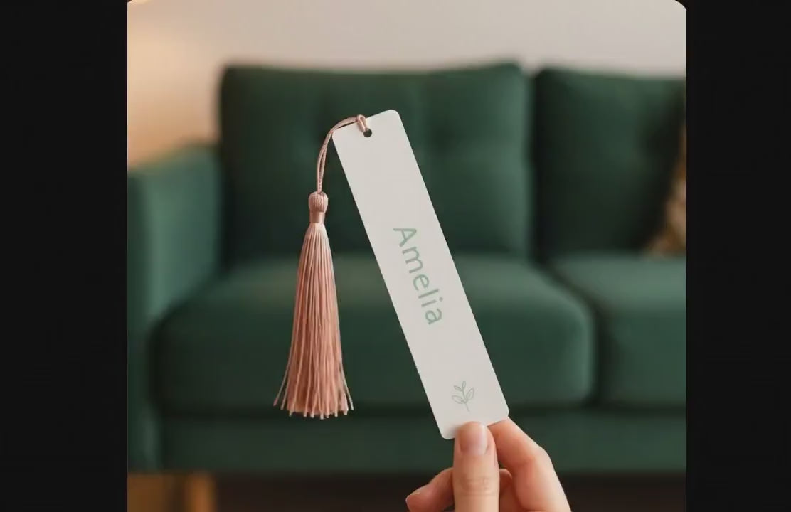 Personalised Bookmark with Tassel | Custom Name, Icon or Quote | Handcrafted Reader Gift