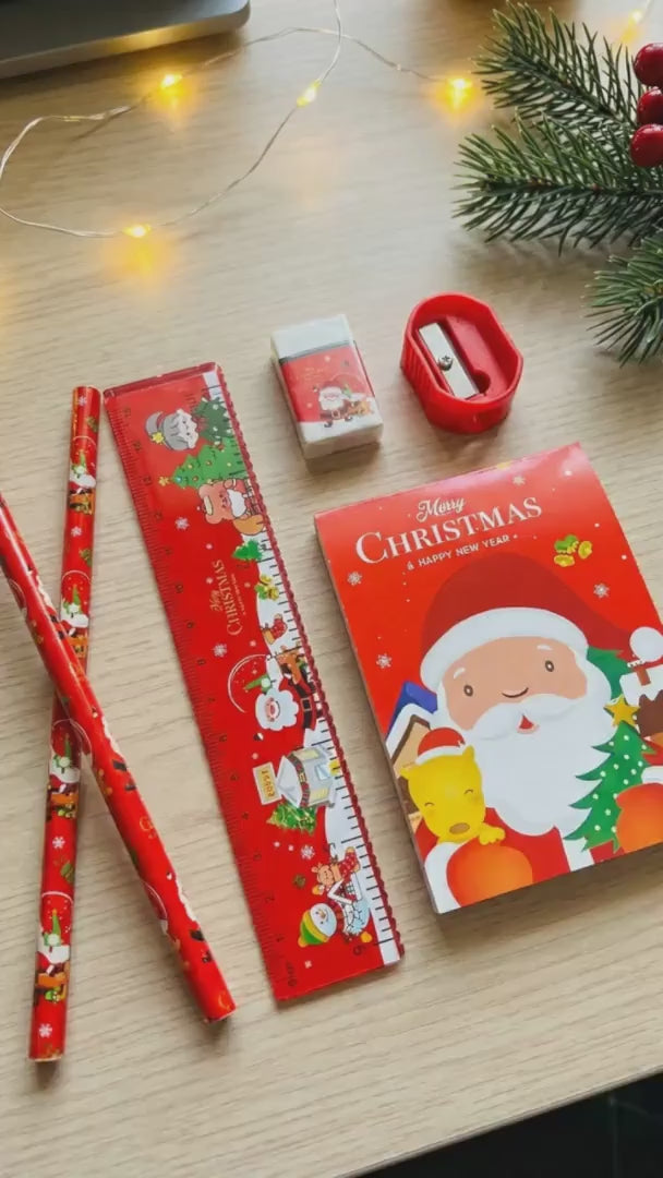 Kids Christmas Stationery Gift Box | Cute Stocking Filler & School Set | 4 Festive Themes