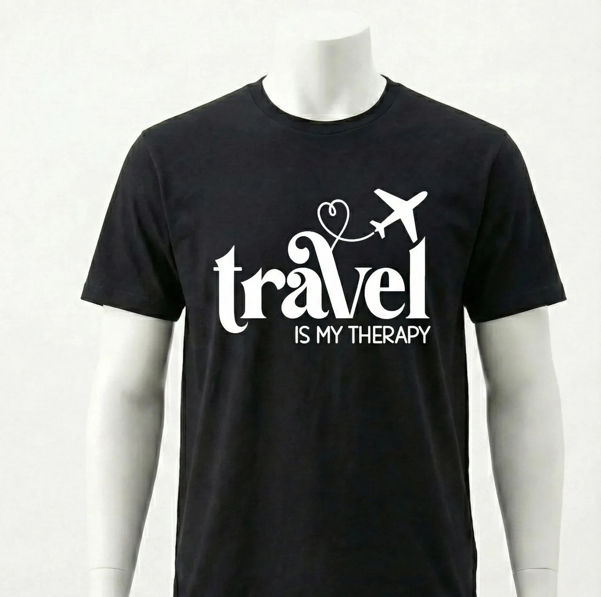 Custom Travel Is My Therapy Shirt Men's Wanderlust Tee Airplane Gift by LarenCraft