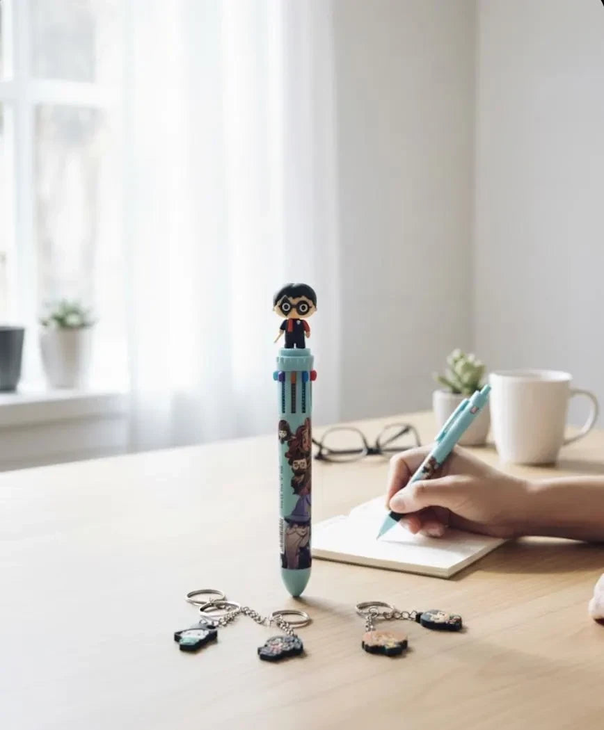 Close up detail of Magic Wand  Mini Keychains on Wizard Theme Gel Pen Set 10 Color